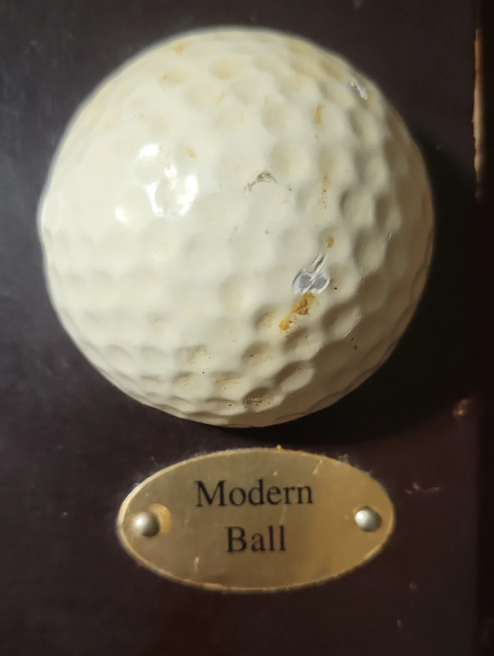 Vtg 90's Development Of Golf Ball Wood Picture Frame Brass Tags History 6 Eras